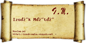Izsák Máté névjegykártya